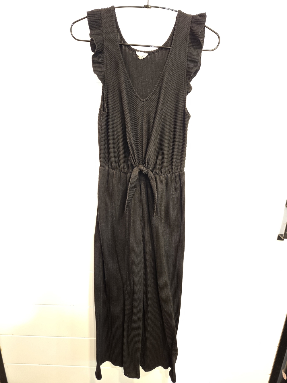 Waffle Knit Black Romper